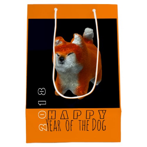 Shiba Puppy 3D Digital Art Dog Year 2018 MGift B3 Medium Gift Bag