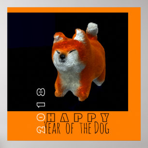Shiba Puppy 3D Digital Art Dog Year Birthday SP Poster