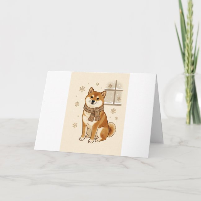 Shiba Snow Day Play Greeting Card
