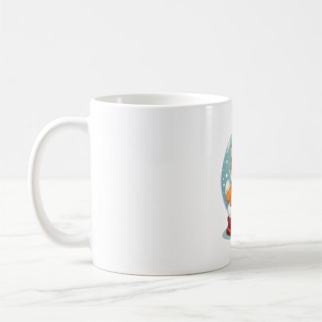 Shiba Snow Globe Coffee Mug (Left)