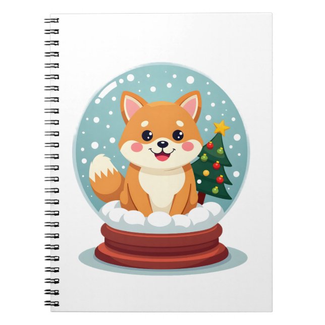 Shiba Snow Globe Notebook (Front)