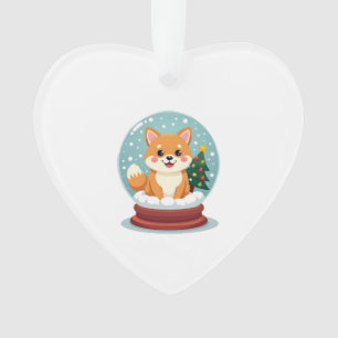 Shiba Snow Globe Ornament