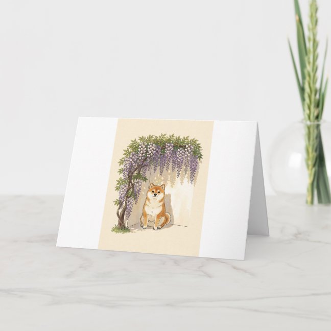 Shiba Wisteria Trellis Greeting Card