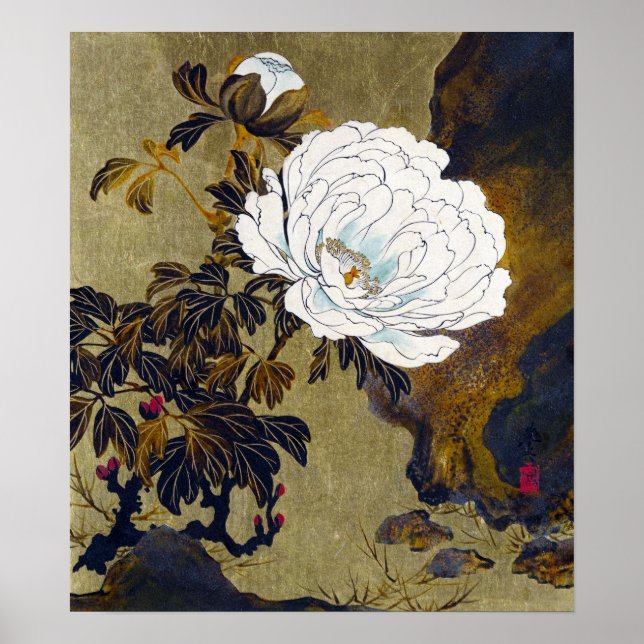 Shibata Zeshin Peonies Poster (Front)
