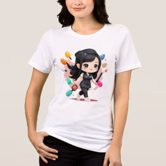 Shibi T-Shib T-Shirt Fun Printing Fashion Art Tri-Blend Shirt
