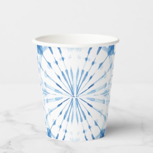 Shibori blue Japanese sunburst pattern Paper Cups