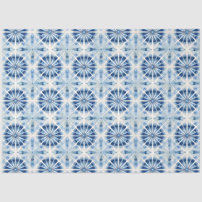 Shibori Blue Japanese Textile Art No 10 Tissue Paper (Front)