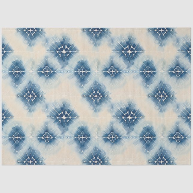 Shibori Blue Japanese Textile Art No 11 Tissue Paper (Front)