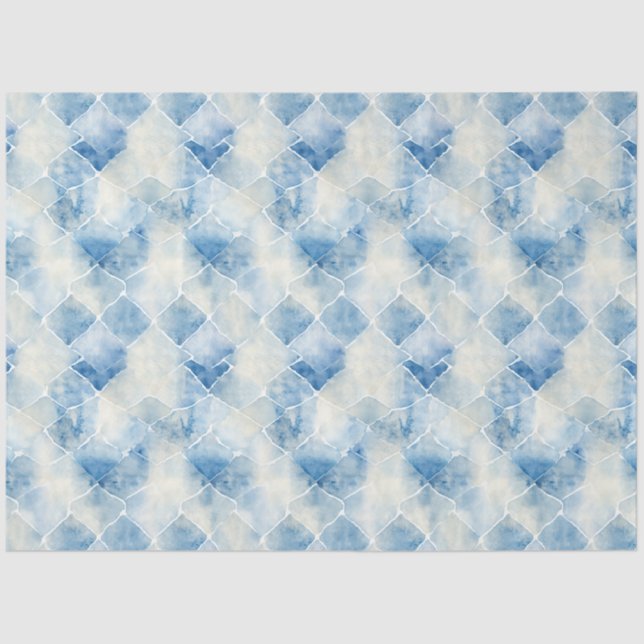 Shibori Blue Japanese Textile Art No 6 Tissue Paper (Front)