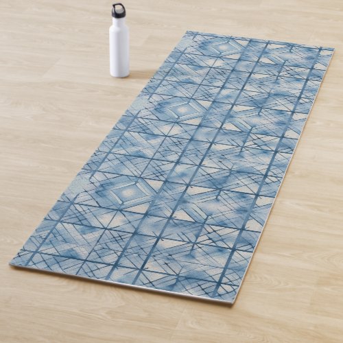Shibori Blue Tie Dye Japan Traditional Pattern No6 Yoga Mat