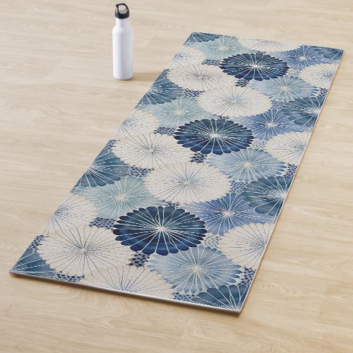 Shibori Blue Tie Dye Japan Traditional Pattern No7 Yoga Mat