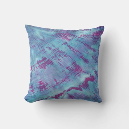 Shibori Fabric Boho Blue Purple Tie Dye Pillow