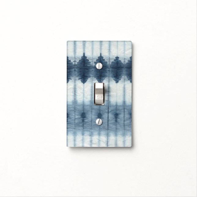 Shibori Indigio Print Light Switch Cover (In Situ)