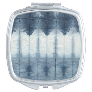 Shibori Indigio Print Makeup Mirror