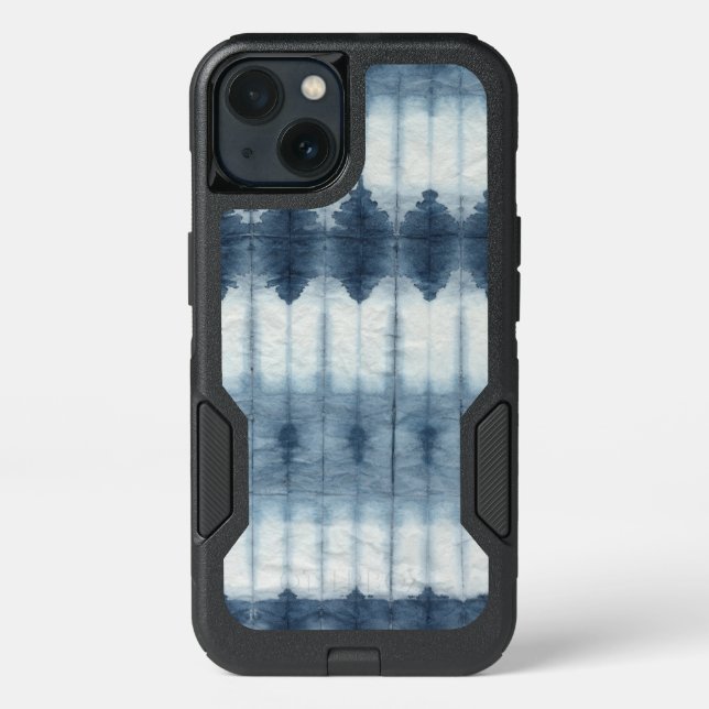 Shibori Indigio Print Otterbox iPhone Case (Back)