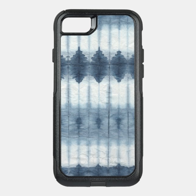 Shibori Indigio Print Otterbox iPhone Case (Back)