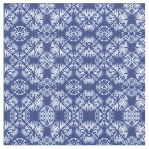Shibori Indigo Blue Tie Dye Abstract Pattern Fabric