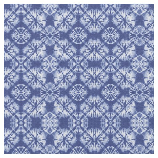 Shibori Indigo Blue Tie Dye Abstract Pattern Fabric