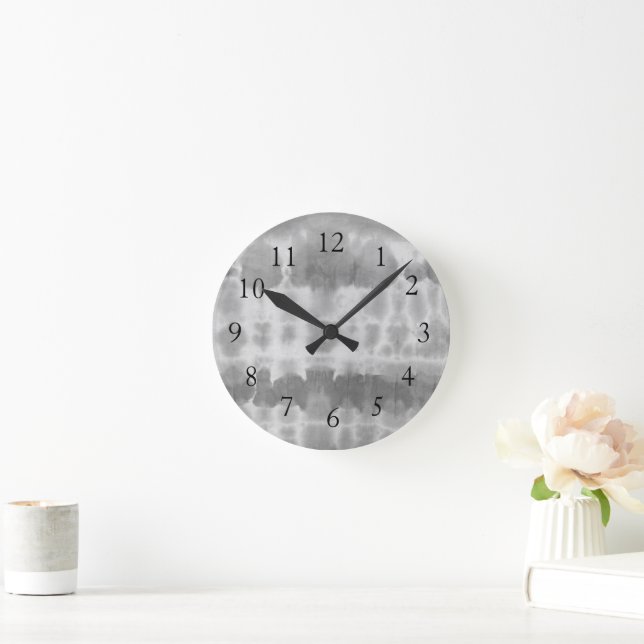 Shibori Tie Dye Beach Coastal Wall Clock (Home)