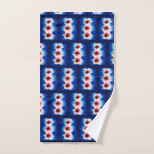 Shibori Tie Dye Blue Boho Bath Towel Set | Zazzle