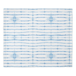 Shibori Tie Dye Blue Line Pattern Duvet Cover
