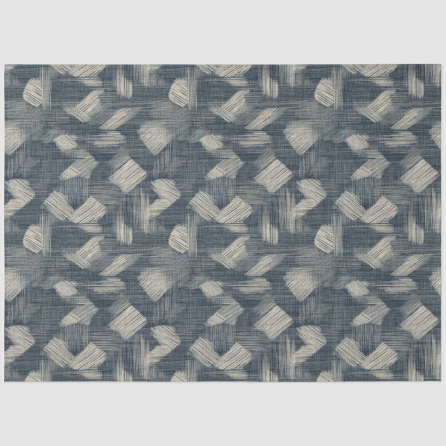 Shibori Tie Dye Indigo Japanese Brush Art 1 Tissue Paper (Front)