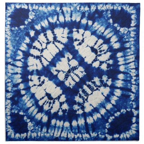 Shibori Tie Dye South Seas Indigo Batik Cloth Napkin