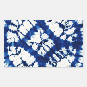 Shibori Tie Dye South Seas Indigo Batik Rectangular Sticker