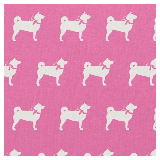 Shibu Inu Dog Silhouette Pet Pink Fabric
