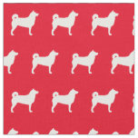 Shibu Inu Dog Silhouette Pet Red Fabric