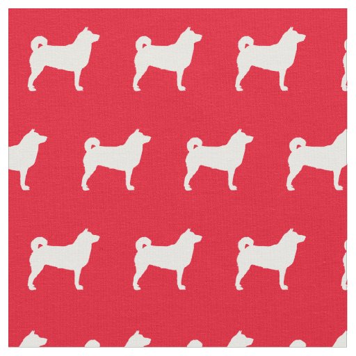 Shibu Inu Dog Silhouette Pet Red Fabric