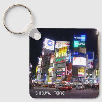 Shibuya City Lights Night In Tokyo Japan Keychain by inspirationzstore at Zazzle