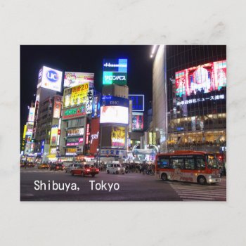 Shibuya City Lights Night In Tokyo Japan Postcard by inspirationzstore at Zazzle