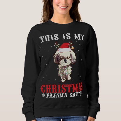 Shichon Reindeer Hat Lights Snow This Is My Christ Sweatshirt