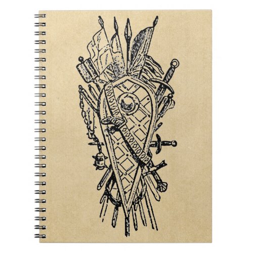 Shield and Sword Fencing Logo Notebook