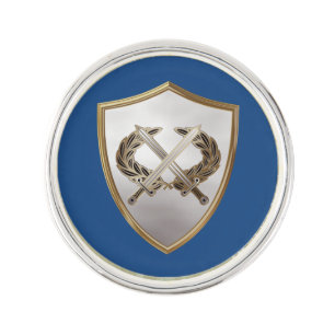 Shield and swords pin