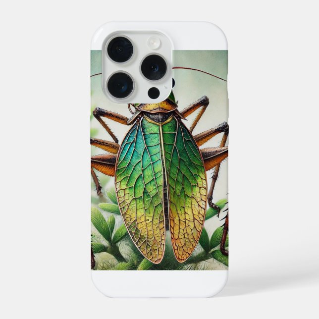 Shield Backed Katydid 230924IREF220 - Watercolor iPhone Case (Back)