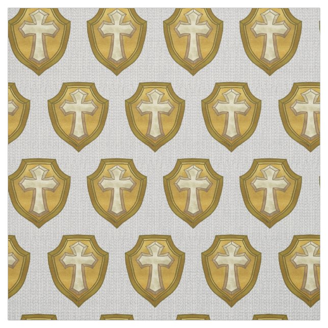 Shield Christian Cross Fabric (Swatch)