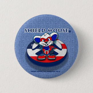 SHIELD MOUSE Patriotic Peace (Blue Jean) Button
