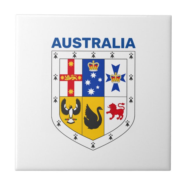 Shield of arms of Australia Ceramic Tile (Front)
