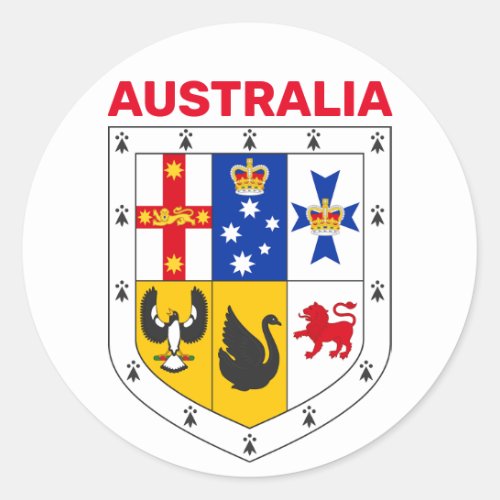 Shield of arms of Australia Classic Round Sticker