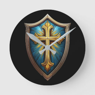 Shield of Faith Christian Believer Round Clock