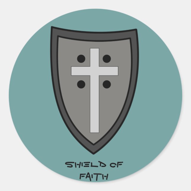 Shield of Faith Classic Round Sticker (Front)