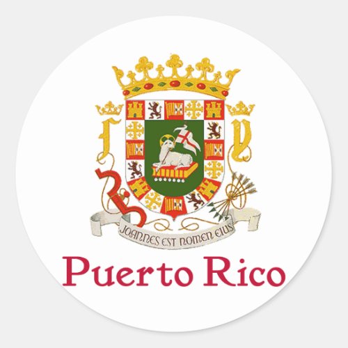 Shield of Puerto Rico Classic Round Sticker