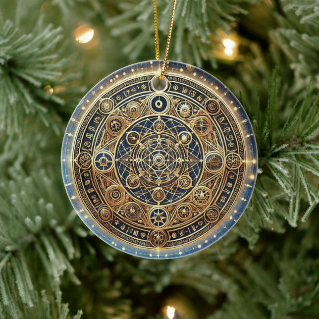 Shield of Warding Protection Sigil by ej gold Ceramic Ornament (Tree)