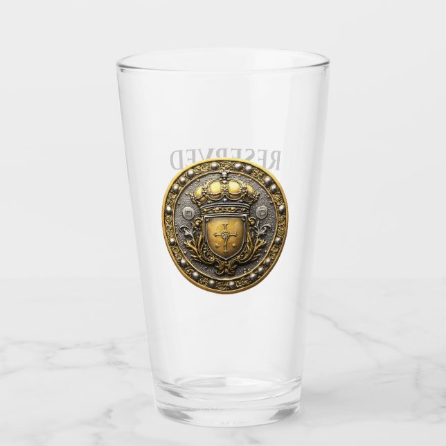 Shield | RESERVED | Personalized 16oz Libbey Pint  Glass (Front)