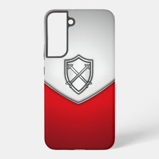 Shield with Crossed Swords Silver and Red Samsung Galaxy S22+ Case