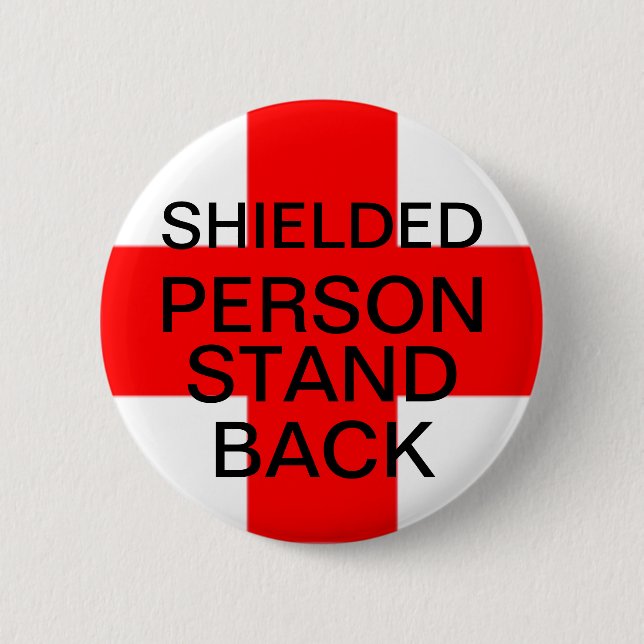 Shielded person badge button (Front)