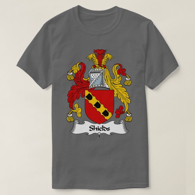 Shields Coat of Arms Shields Family Crest  T-Shirt (Design Front)