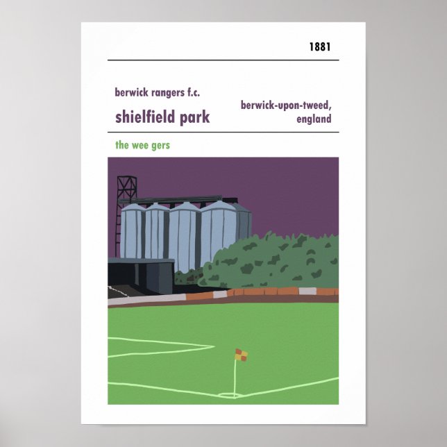 Shielfield Park, Berwick upon Tweed. Haynes Style Poster (Front)